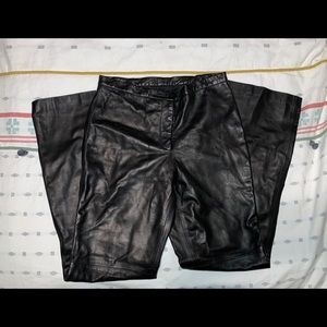 Michael Kors Black Leather High Waisted Pants